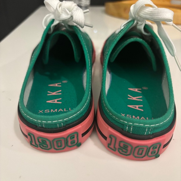 AKA Green & Pink Canvas Sneakers – Slip-On Style - Picture 4 of 4
